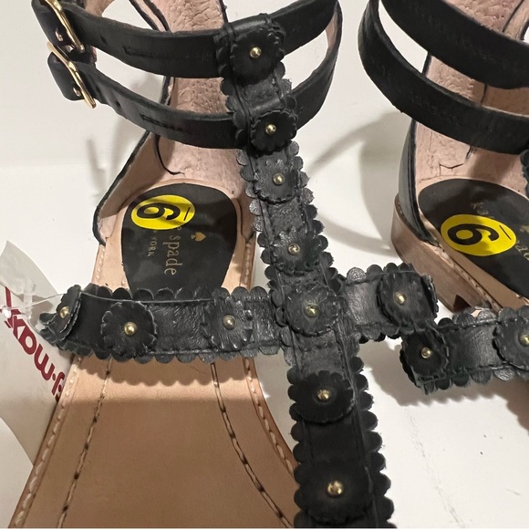 Kate Spade Black Floral Strap Sandals - Picture 2 of 6
